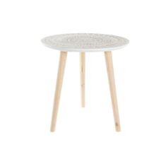DKD Home Decor Stranska mizica DKD Home Decor MDF bela (40 x 40 x 40 cm)