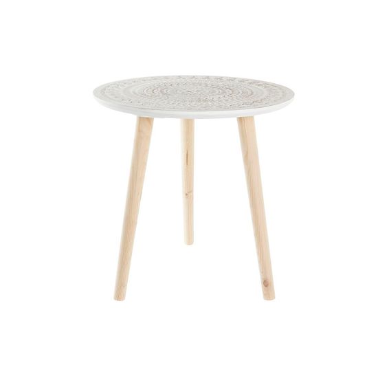 DKD Home Decor Stranska mizica DKD Home Decor MDF bela (40 x 40 x 40 cm)
