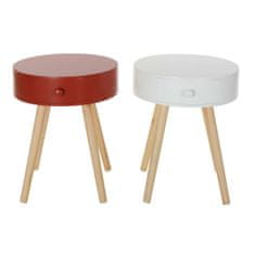 DKD Home Decor Stranska mizica DKD Home Decor 38 x 41 x 47 cm Les Rjava Terakota Bela (2 enoti)