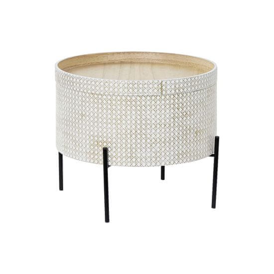 DKD Home Decor Stranska mizica DKD Home Decor Bela rjava zlata kovina MDF les 45 x 45 x 39 cm