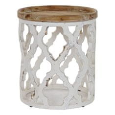 DKD Home Decor Stranska mizica DKD Home Decor 50 x 50 x 58 cm Jedla Naravna Bela MDF Les