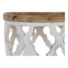 DKD Home Decor Stranska mizica DKD Home Decor 50 x 50 x 58 cm Jedla Naravna Bela MDF Les