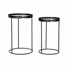 DKD Home Decor Komplet 2 majhnih mizic DKD Home Decor Črna Zlata 30 x 40 cm 38 x 38 x 59 cm