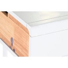 DKD Home Decor Konzola DKD Home Decor Naravni MDF les iz kavčuka Bela bordo barva (80 x 30 x 74 cm)