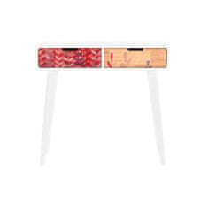 DKD Home Decor Konzola DKD Home Decor Naravni MDF les iz kavčuka Bela bordo barva (80 x 30 x 74 cm)