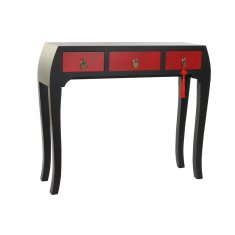 DKD Home Decor Konzola DKD Home Decor Fir Red Black MDF Oriental (96 x 27 x 80 cm)