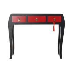 DKD Home Decor Konzola DKD Home Decor Fir Red Black MDF Oriental (96 x 27 x 80 cm)