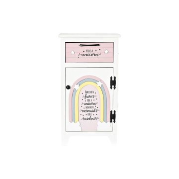 DKD Home Decor Nočna omarica DKD Home Decor Otroška siva roza bela rumena (40 x 29 x 73,5 cm)