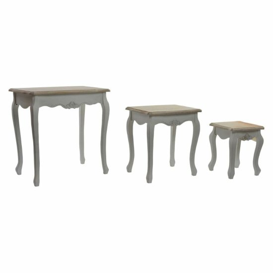 DKD Home Decor Komplet 3 miz DKD Home Decor Wood White (60 x 40 x 61 cm) (3 kosi)