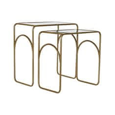 DKD Home Decor Komplet 2 majhnih mizic DKD Home Decor Golden Metal Crystal 55 x 30 x 55 cm