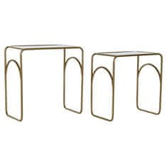 DKD Home Decor Komplet 2 majhnih mizic DKD Home Decor Golden Metal Crystal 55 x 30 x 55 cm