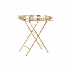 DKD Home Decor Stranska mizica DKD Home Decor Crystal Golden Metal Tropical List rastline (56 x 36 x 71 cm)