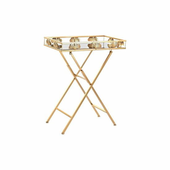 DKD Home Decor Stranska mizica DKD Home Decor Crystal Golden Metal Tropical List rastline (56 x 36 x 71 cm)