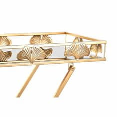 DKD Home Decor Stranska mizica DKD Home Decor Crystal Golden Metal Tropical List rastline (56 x 36 x 71 cm)