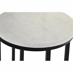 DKD Home Decor Komplet 2 majhnih mizic DKD Home Decor White Black 30,5 x 30,5 x 69 cm
