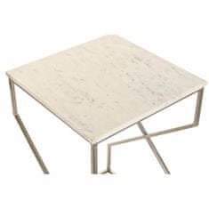 DKD Home Decor Komplet 2 majhnih mizic DKD Home Decor Silver Metal Marble 40 x 40 x 60,5 cm