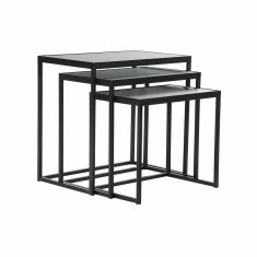 DKD Home Decor Komplet 3 majhnih mizic DKD Home Decor Black 58 x 36,5 x 53,5 cm