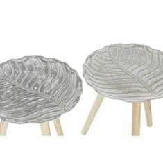 DKD Home Decor Stranska mizica DKD Home Decor White Beige Wood Fir MDF Wood 40 x 40 x 45 cm (2 enoti)