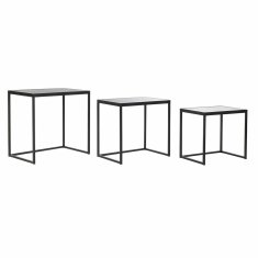 DKD Home Decor Komplet 3 majhnih mizic DKD Home Decor Black 58 x 36,5 x 53,5 cm