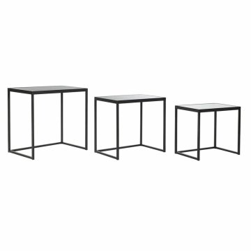 DKD Home Decor Komplet 3 majhnih mizic DKD Home Decor Black 58 x 36,5 x 53,5 cm