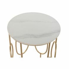 DKD Home Decor Komplet 2 majhnih mizic DKD Home Decor White Golden 38 x 38 x 60 cm