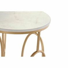 DKD Home Decor Komplet 2 majhnih mizic DKD Home Decor White Golden 38 x 38 x 60 cm
