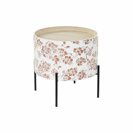 DKD Home Decor Stranska mizica DKD Home Decor Črna kovina Bela 38 x 38 x 39 cm MDF Les