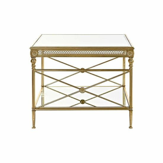 DKD Home Decor Stranska mizica DKD Home Decor 62 x 62 x 51 cm Zrcalo Zlata kovina