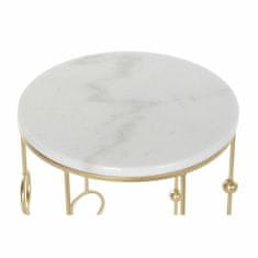 DKD Home Decor Komplet 2 majhnih mizic DKD Home Decor Golden Metal White Marble (40,5 x 40,5 x 55 cm) (2 kosa)