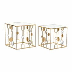 DKD Home Decor Komplet 2 majhnih mizic DKD Home Decor Golden 50 x 50 x 50 cm