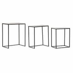 DKD Home Decor Komplet 3 majhnih mizic DKD Home Decor Black Silver 50,5 x 28,5 x 59 cm