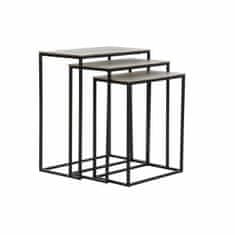 DKD Home Decor Komplet 3 majhnih mizic DKD Home Decor Black Silver 50,5 x 28,5 x 59 cm