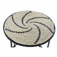 DKD Home Decor Komplet 2 majhnih mizic DKD Home Decor Natural Black Iron 46 x 46 x 51 cm