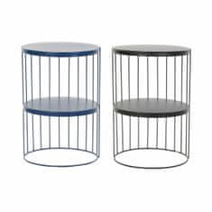 DKD Home Decor Stranska mizica DKD Home Decor Black Metal Navy Blue Modern (34 x 34 x 50 cm) (2 enoti)