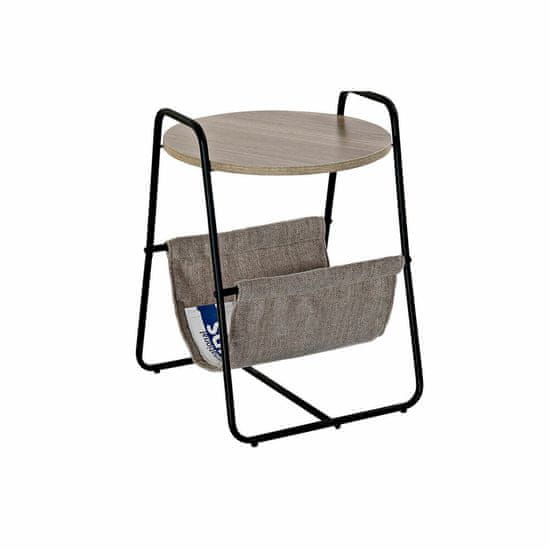 DKD Home Decor Stranska mizica DKD Home Decor Naravna črna Kovina Poliester Les Paolownia (39 x 39 x 55 cm)