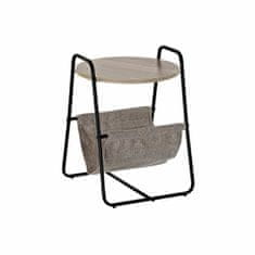 DKD Home Decor Stranska mizica DKD Home Decor Naravna črna Kovina Poliester Les Paolownia (39 x 39 x 55 cm)