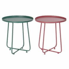 DKD Home Decor Stranska mizica DKD Home Decor Pink Metal Green (45 x 45 x 51 cm) (2 enoti)