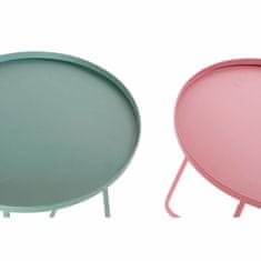 DKD Home Decor Stranska mizica DKD Home Decor Pink Metal Green (45 x 45 x 51 cm) (2 enoti)