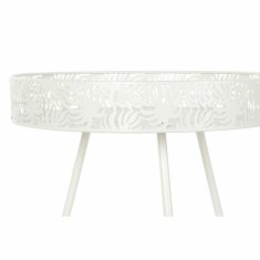 DKD Home Decor Stranska mizica DKD Home Decor Metal White Tropical List rastline (50 x 50 x 59 cm)