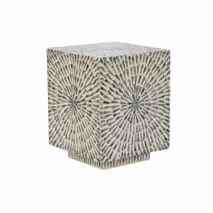 DKD Home Decor Stranska mizica DKD Home Decor Siva bež biserna matica Moderno (35 x 35 x 45 cm)