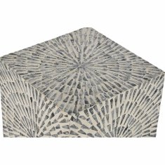 DKD Home Decor Stranska mizica DKD Home Decor Siva bež biserna matica Moderno (35 x 35 x 45 cm)