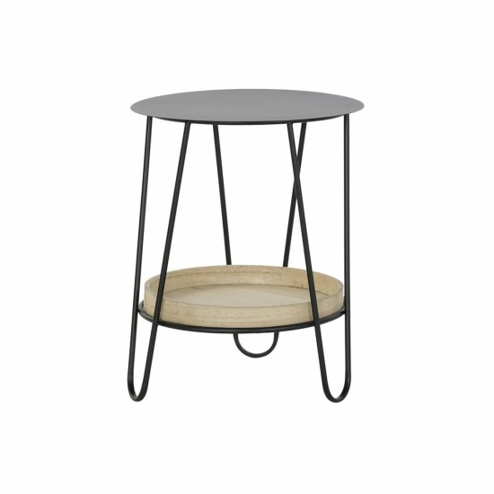 DKD Home Decor Stranska mizica DKD Home Decor Natural Black Metal MDF (40,5 x 40,5 x 50,5 cm)