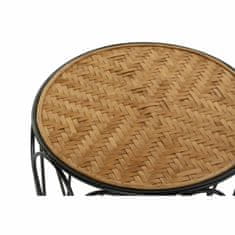 DKD Home Decor Komplet 2 majhnih mizic DKD Home Decor 46 x 46 x 52 cm Črna kovina Rjava bambus