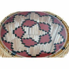 DKD Home Decor Komplet 2 majhnih mizic DKD Home Decor Crystal Natural Black Colonial Iron Raffia (40,5 x 40,5 x 40 cm) (2 kosa)