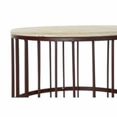 DKD Home Decor Garnitura 3 miz DKD Home Decor Brown Wood Metal Maroon (3 kosi) (40 x 40 x 45 cm)