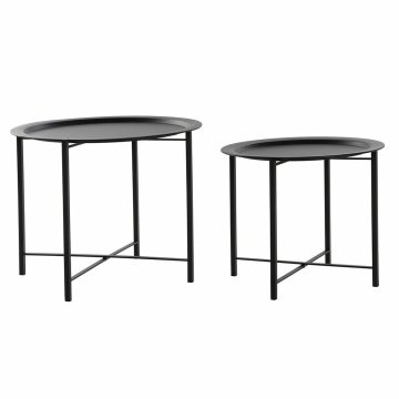 DKD Home Decor Komplet 2 miz DKD Home Decor Črna kovina (62 x 62 x 49 cm) (2 kosa)