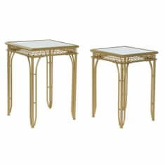 DKD Home Decor Stranska mizica DKD Home Decor Kovinsko ogledalo (2 kosa) (40 x 40 x 56 cm) (35 x 35 x 51 cm)