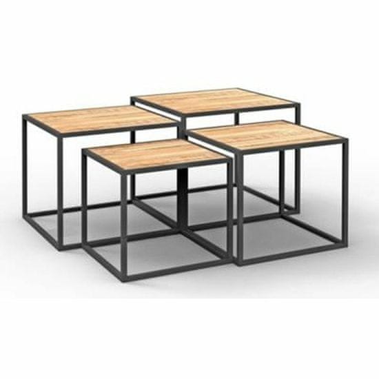 DKD Home Decor Stranska mizica DKD Home Decor Kovina Mango les (95 x 92 x 45 cm) (4 kosi)