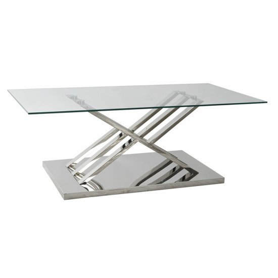 DKD Home Decor Stranska mizica DKD Home Decor Crystal Steel Silver (120 x 60 x 43 cm)