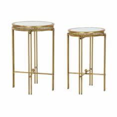 DKD Home Decor Stranska mizica DKD Home Decor Mirror Metal Light Copper (39 x 39 x 59 cm) (2 kosa)